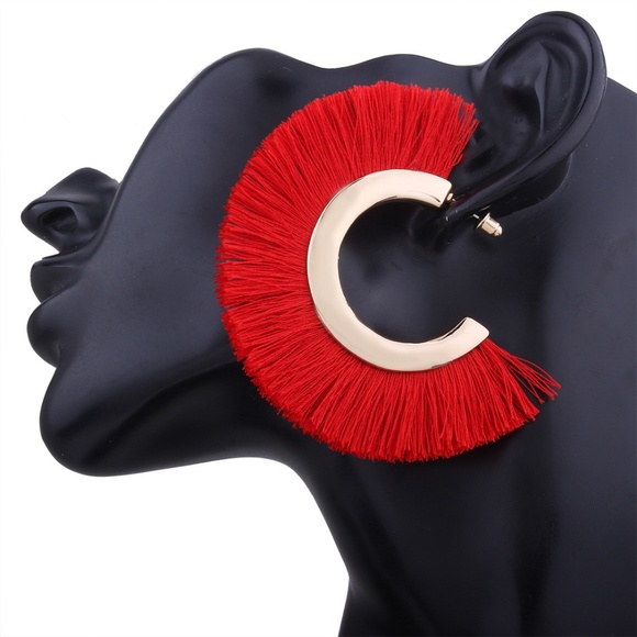 Bohemian Style Sector Pierced Ear Studs - Picture 3 of 3